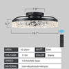 Dimmable LED Low Profile 20"Ceiling Fan with Reversible Blades Timer and Remote Control