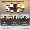 Modern Black Indoor LED Low Profile 22” Ceiling Fan with Light Farmhouse Flush Mount Remote