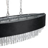 Modern K9 Crystal Matte Black Oval Hanging Chandeliers