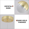 Satin Brass Gold Modern Pendant Lights with Transparent Crystal Globe