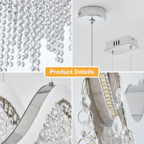 Elegant Modern Raindrop Line K9 Crystal Adjustable Chandeliers