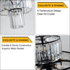 Modern 4-Tier Black Crystal Chandelier for Dining Room