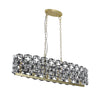 Modern 6-Light Black Classic Crystal Rectangular Chandeliers