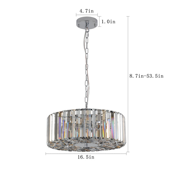 Elegant 4-Light Luxury Round Crystal Chandelier