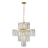 Modern Elegant Gold Semi-Flush Mount 4-Tier Crystal Round Chandeliers