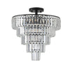 Modern Luxury Crystal Chandeliers,5-Tier Round Large Semi Flush Mount Chandeliers