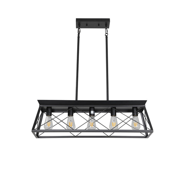 Rectangular Farmhouse Linear Island Pendent Lights