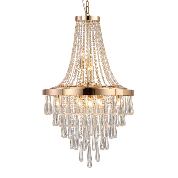 Luxury K9 Crystal Elegant Raindrop Design Classic Empire Style Chandeliers