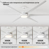 Modern Minimalist 100" Large Matte Black Ceiling Fan with Lights and Remote Control