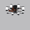 Modern Black Indoor LED Low Profile 22” Ceiling Fan with Light Farmhouse Flush Mount Remote