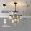 Modern 4-Tier Black Crystal Chandelier for Dining Room