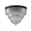 Modern K9 Crystal Flush Mount Chandelier 3-Tier Round Crystal Chandeliers