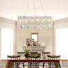 Modern Crystal Rectangular Linear Raindrop Chandeliers