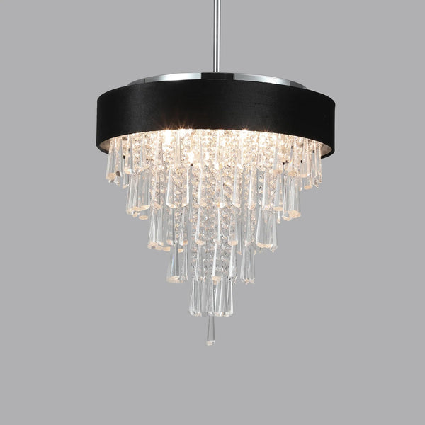 Modern Black Crystal Round Chandeliers