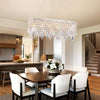 Modern Crystal Rectangular Linear Raindrop Chandeliers