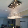 Modern Rectangular Base Pyramid Raindrop Crystal Ceiling Lights