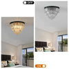 Modern K9 Crystal Flush Mount Chandelier 3-Tier Round Crystal Chandeliers