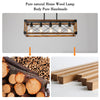 Modern Farmhouse Linear Rectangular Box Rustic Wood Grain Pendant Lights