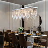 Modern Crystal Rectangular Linear Raindrop Chandeliers