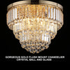 Modern K9 Crystal Flush Mount Chandelier 3-Tier Round Crystal Chandeliers