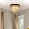 Modern K9 Crystal Flush Mount Chandelier 3-Tier Round Crystal Chandeliers