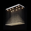 Modern Rectangular Base Pyramid Raindrop Crystal Ceiling Lights