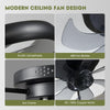 Dimmable LED 5 Blades 22" Ceiling Fan with Reversible Blades Timer and Remote Control